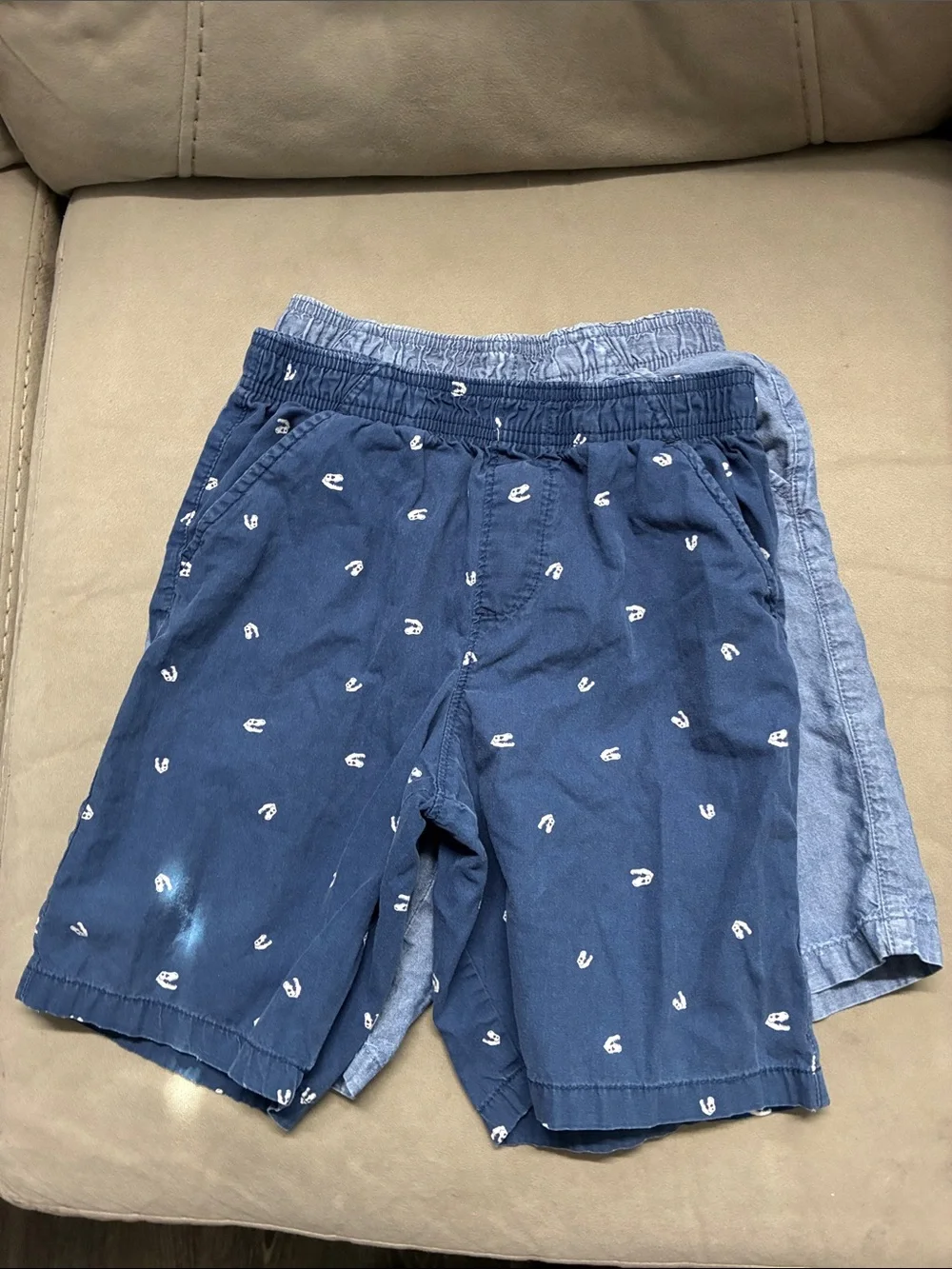 Kids Blue Elastic-Waist Pull-On Shorts - Set of 2